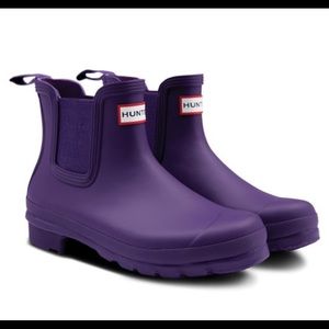Hunter Cavendish purple Chelsea rain boot size 10